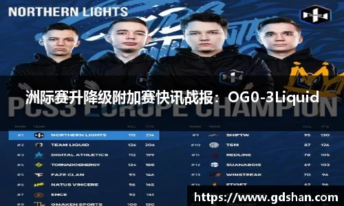 洲际赛升降级附加赛快讯战报：OG0-3Liquid